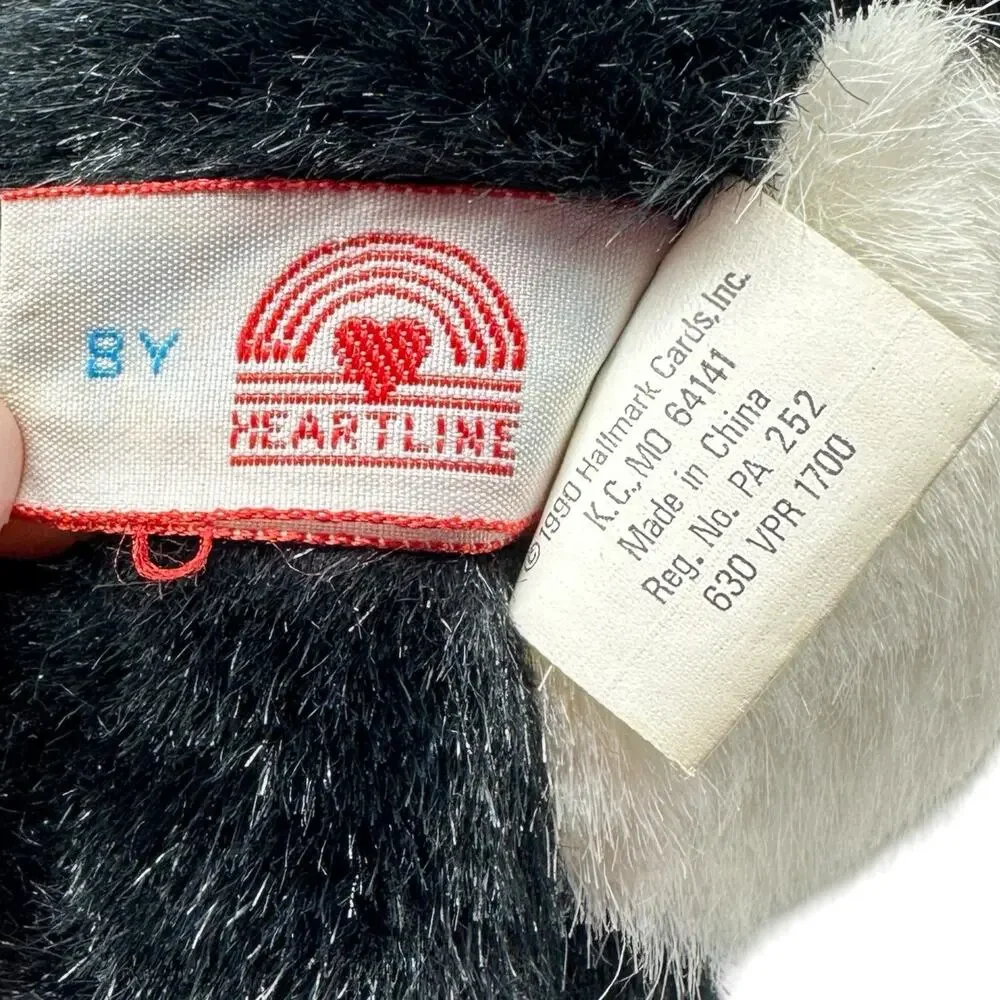 Vintage 1990 Hallmark Heartline Black Bear Plush 8